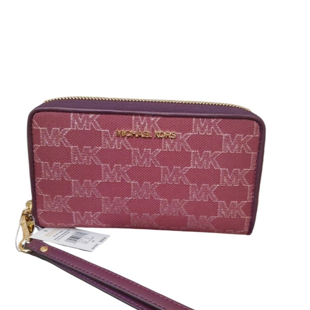 Michael Kors Plum Logo Wristlet